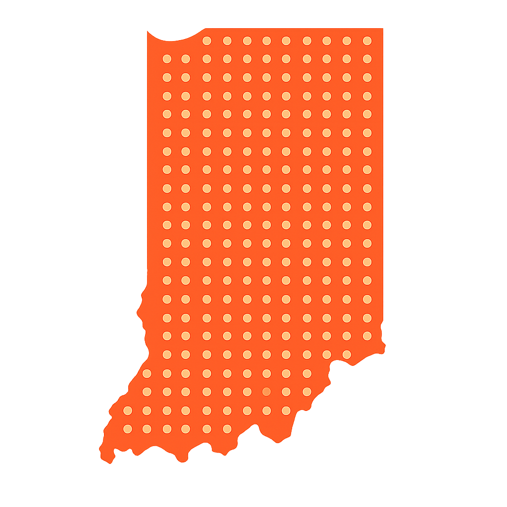 Indiana State Map with Service Areas